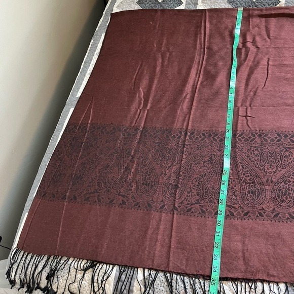 Kashmir shawl copper soft shawl scarf - Picture 4 of 6